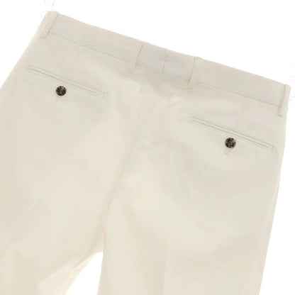 [New Outlet] BARBA Stretch Cotton Casual Slacks Pants White [48] [Condition Rank N-] [Men&