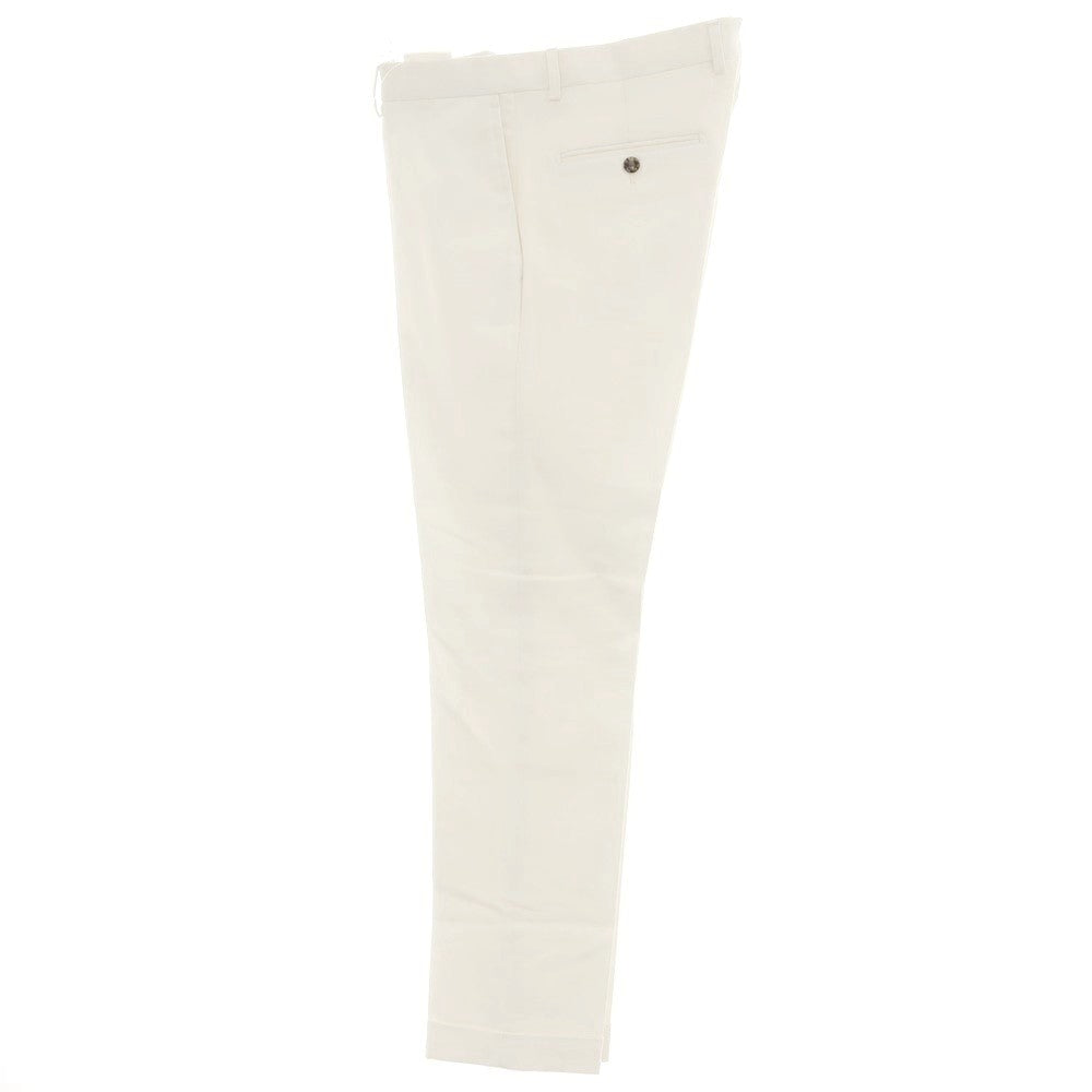 [New Outlet] BARBA Stretch Cotton Casual Slacks Pants White [48] [Condition Rank N-] [Men&