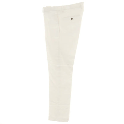 [New Outlet] BARBA Stretch Cotton Casual Slacks Pants White [48] [Condition Rank N-] [Men&