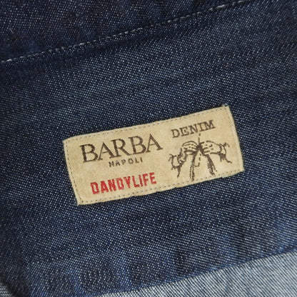 [New] BARBA DANDY LIFE Chambray Cotton Casual Shirt Navy [39] [Condition Rank N] [Men&
