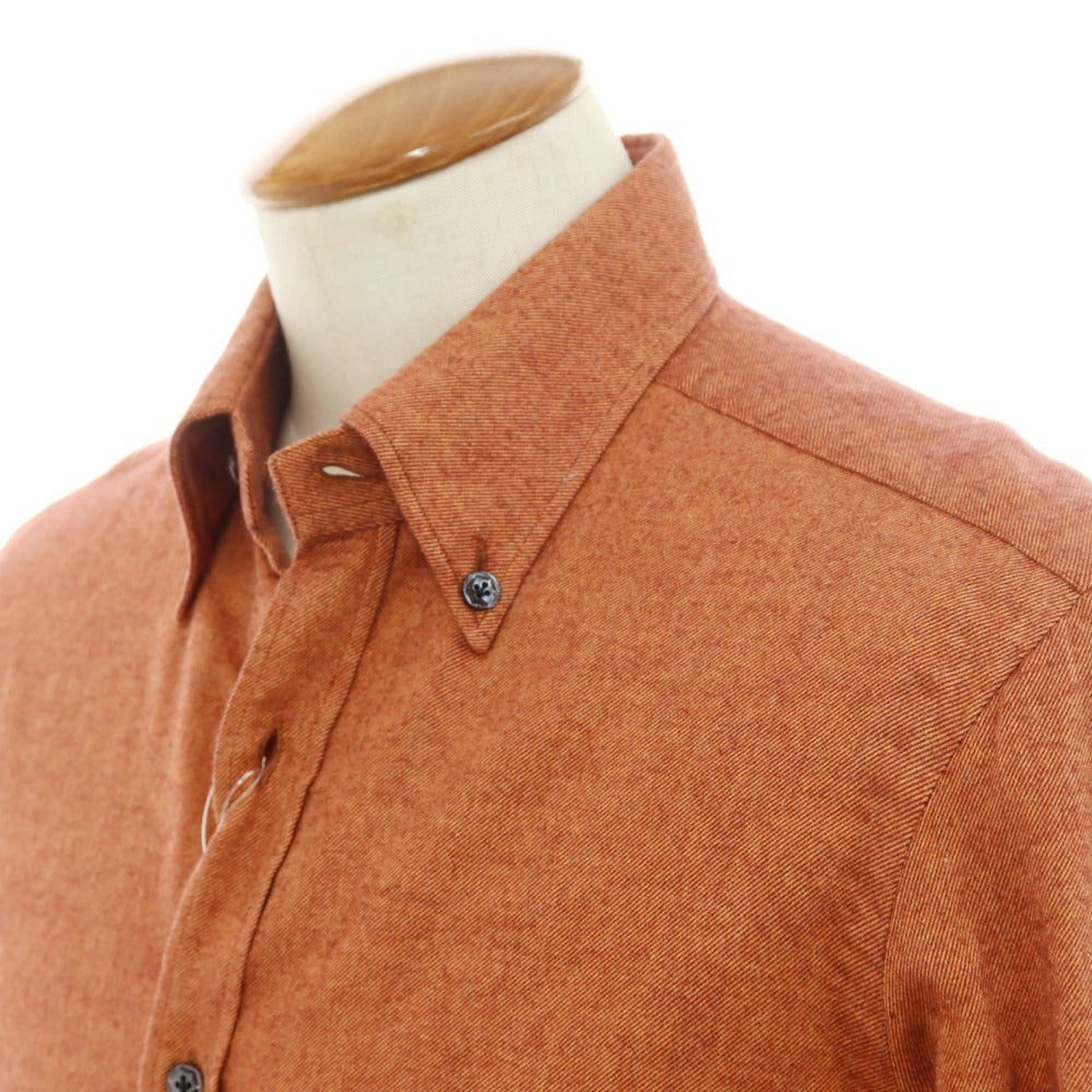 【新品】バルバ ダンディライフ BARBA DANDY LIFE コットンネル カジュアルシャツ オレンジ【サイズ39】【 状態ランクN 】【 メンズ 】[EPD]