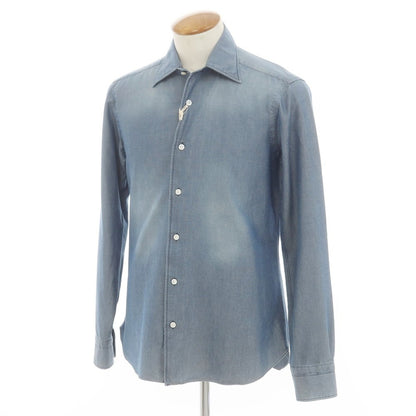 [New] BARBA DANDY LIFE Cotton Casual Shirt Blue [39] [Condition Rank N] [Men&