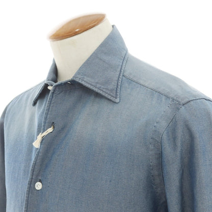 [New] BARBA DANDY LIFE Cotton Casual Shirt Blue [39] [Condition Rank N] [Men&