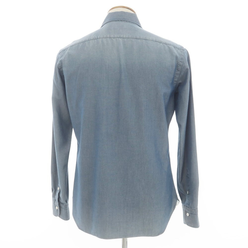 [New] BARBA DANDY LIFE Cotton Casual Shirt Blue [39] [Condition Rank N] [Men&