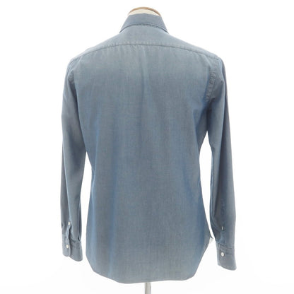 [New] BARBA DANDY LIFE Cotton Casual Shirt Blue [39] [Condition Rank N] [Men&