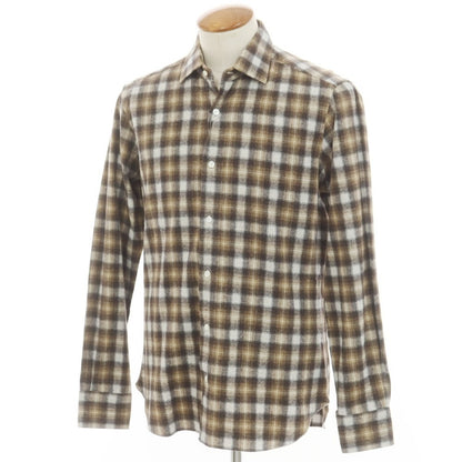 [New] BARBA DANDY LIFE Cotton flannel check casual shirt, gray x light brown [39] [Condition rank N] [Men&