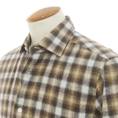 [New] BARBA DANDY LIFE Cotton flannel check casual shirt, gray x light brown [39] [Condition rank N] [Men&