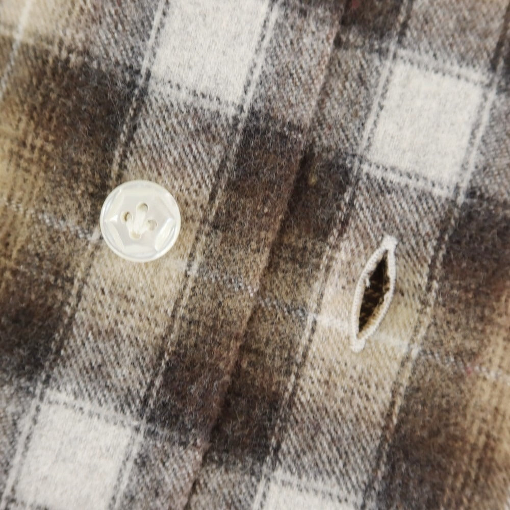 [New] BARBA DANDY LIFE Cotton flannel check casual shirt, gray x light brown [39] [Condition rank N] [Men&