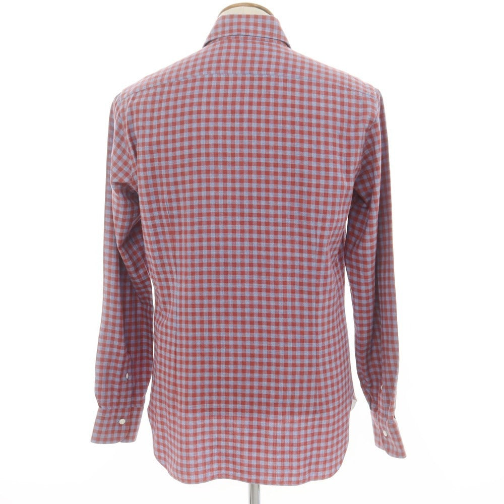 [New] BARBA DANDY LIFE Cotton Wool Check Casual Shirt Red x Blue [39] [Condition Rank N] [Men&