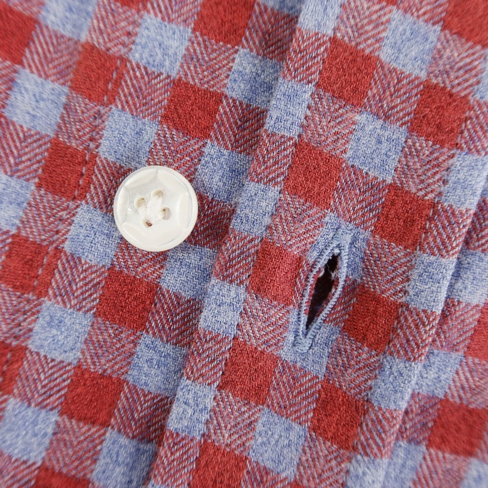 [New] BARBA DANDY LIFE Cotton Wool Check Casual Shirt Red x Blue [39] [Condition Rank N] [Men&