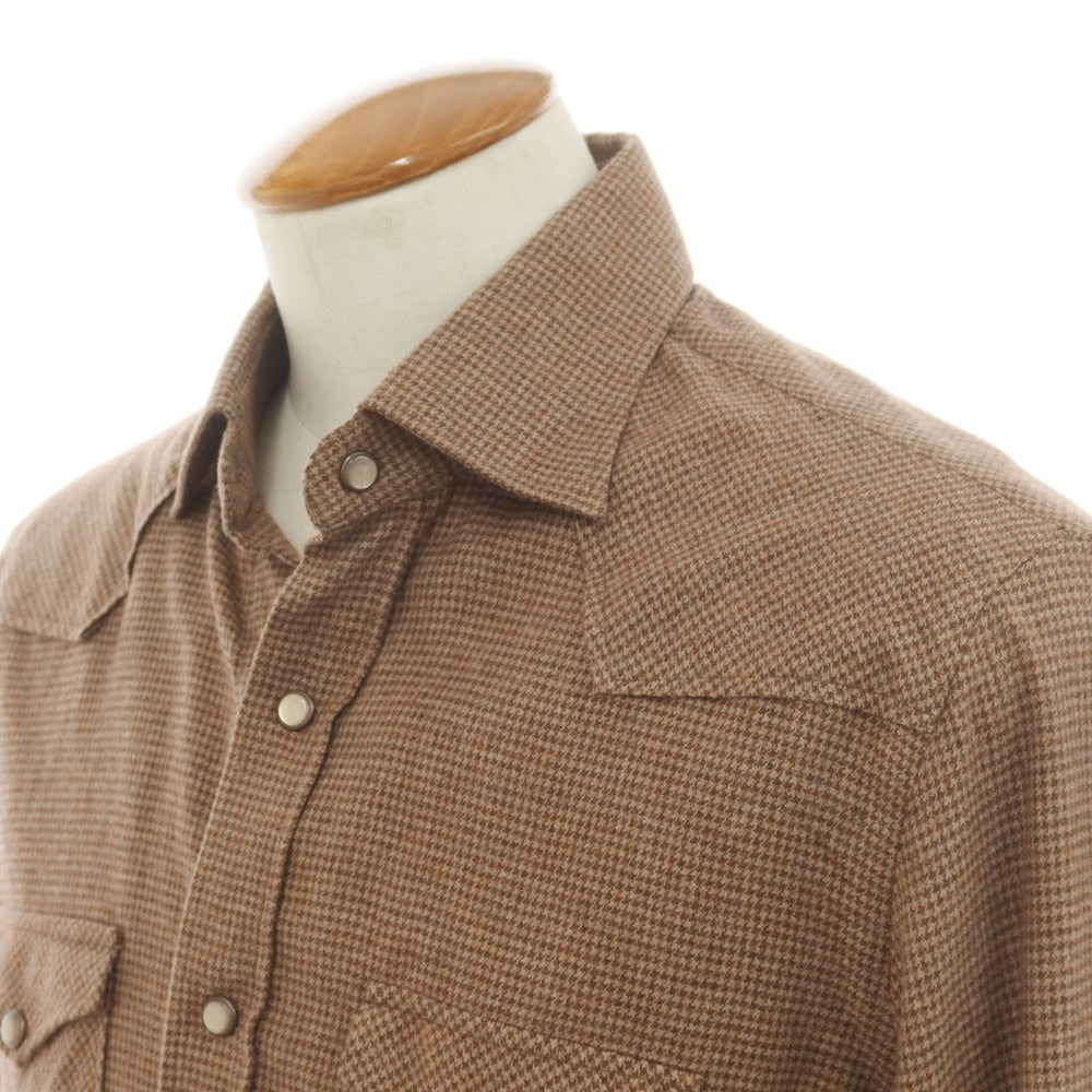 [New] BARBA DANDY LIFE Cotton Flannel Western Shirt Brown x Beige [39] [Condition Rank N] [Men&