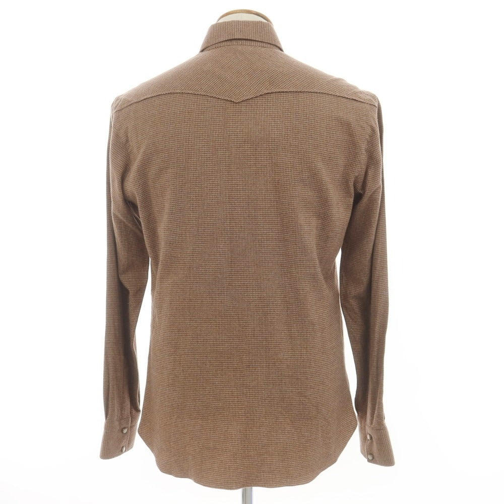 [New] BARBA DANDY LIFE Cotton Flannel Western Shirt Brown x Beige [39] [Condition Rank N] [Men&