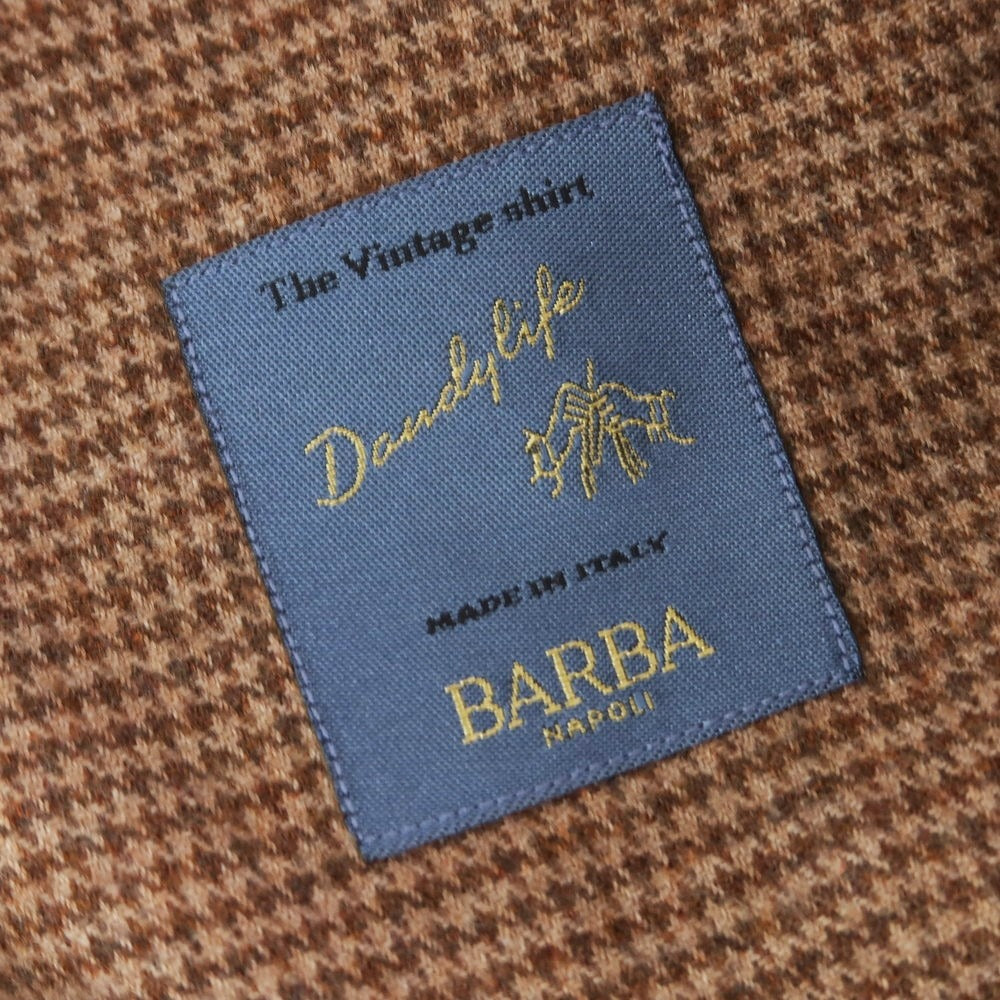 [New] BARBA DANDY LIFE Cotton Flannel Western Shirt Brown x Beige [39] [Condition Rank N] [Men&