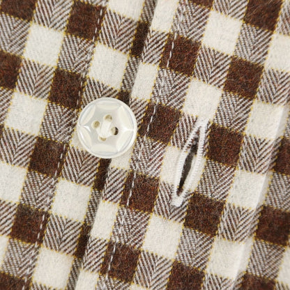 [New] BARBA DANDY LIFE Cotton flannel check casual shirt, brown x white [39] [Condition rank N] [Men&