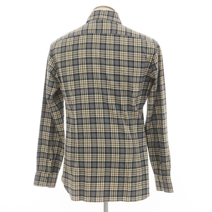 [New] BARBA DANDY LIFE Cotton flannel check casual shirt, gray x khaki [39] [Condition rank N] [Men&