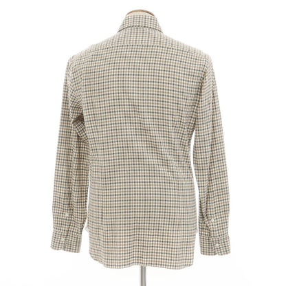 [New] BARBA DANDY LIFE Cotton flannel check casual shirt, off-white x beige [39] [Condition rank N] [Men&