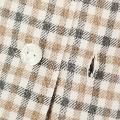 [New] BARBA DANDY LIFE Cotton flannel check casual shirt, off-white x beige [39] [Condition rank N] [Men&