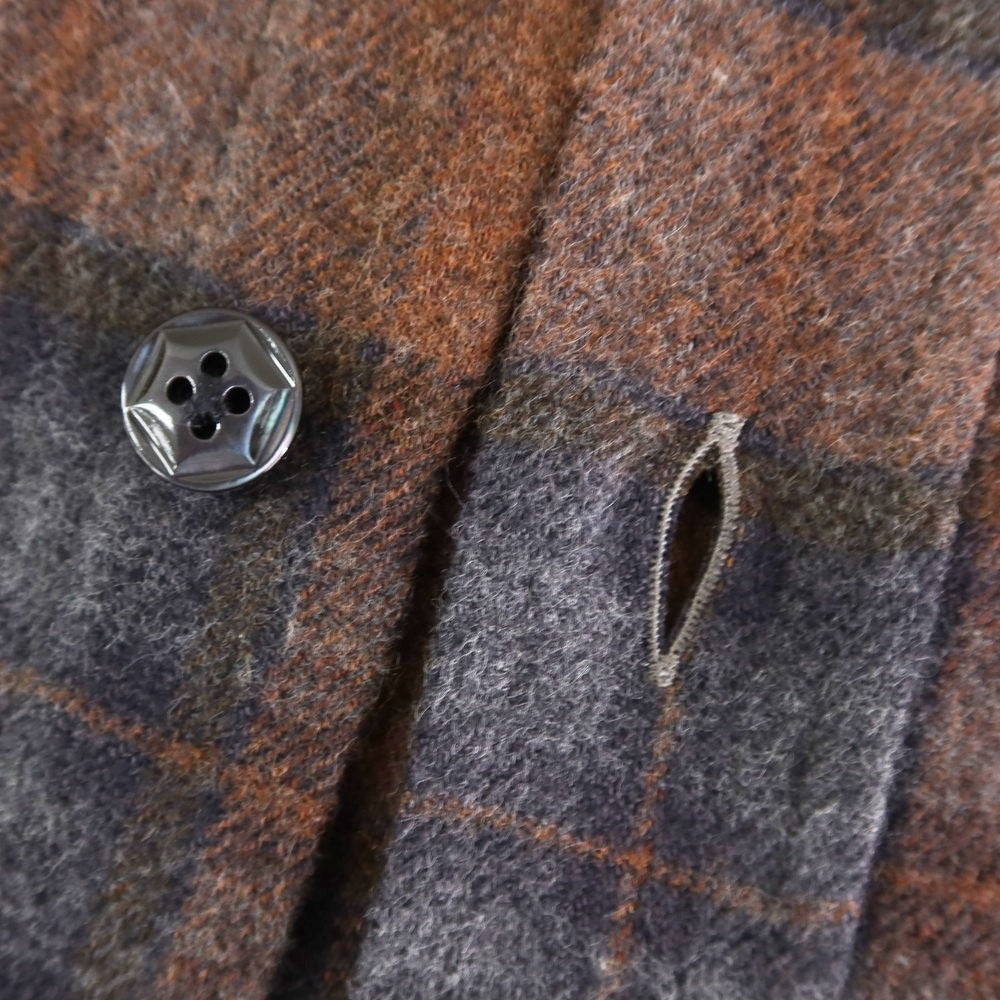 [New] BARBA DANDY LIFE Cotton flannel check casual shirt, brown x gray [39] [Condition rank N] [Men&