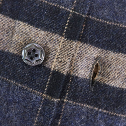[New] BARBA DANDY LIFE Cotton flannel check casual shirt, navy x beige [39] [Condition rank N] [Men&