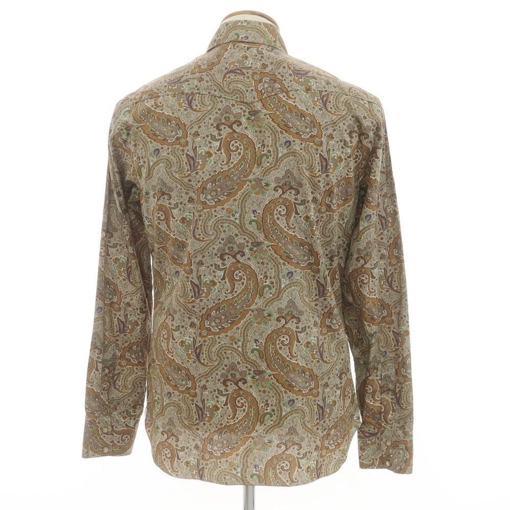 [New] BARBA DANDY LIFE Cotton Paisley Western Shirt Gray x Brown [39] [Condition Rank N] [Men&