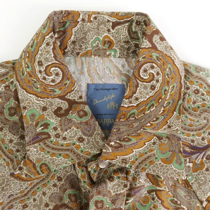 [New] BARBA DANDY LIFE Cotton Paisley Western Shirt Gray x Brown [39] [Condition Rank N] [Men&