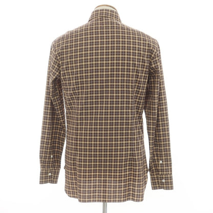 [New] BARBA CULTO Cotton Check Casual Shirt Brown x Beige [39] [Condition Rank N] [Men&