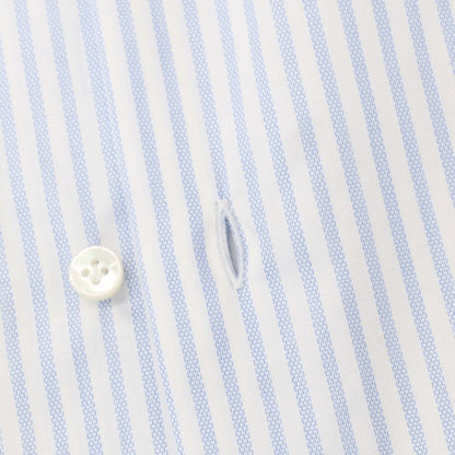 [New Outlet] BARBA Cotton Striped Regular Collar Casual Shirt White x Blue [39] [Condition Rank N-] [Men&