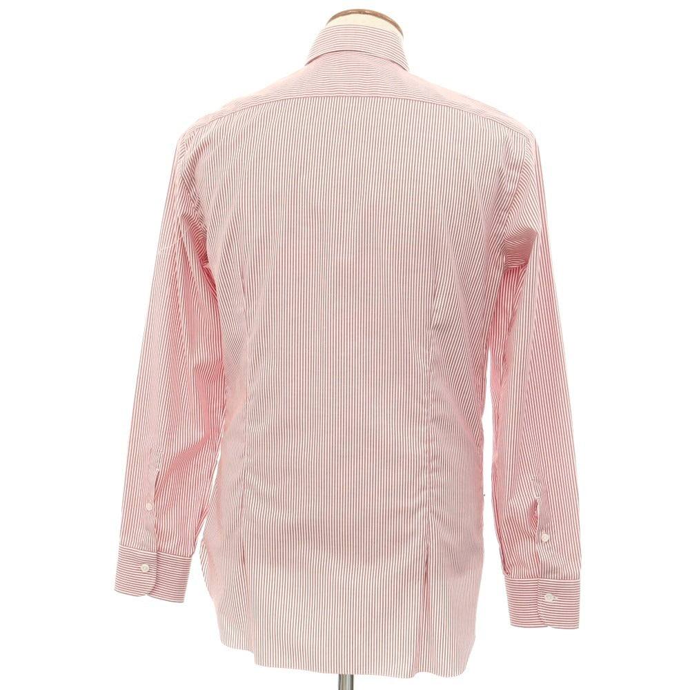 [New] BARBA CULTO Cotton Striped Button-down Casual Shirt Red x White [39] [Condition Rank N] [Men&