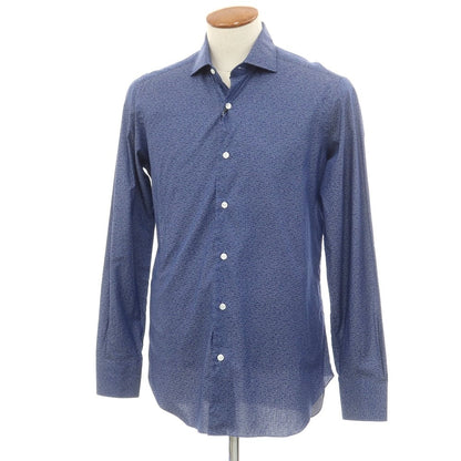 [New] BARBA CULTO Cotton Wide Collar Casual Shirt Navy [39] [Condition Rank N] [Men&