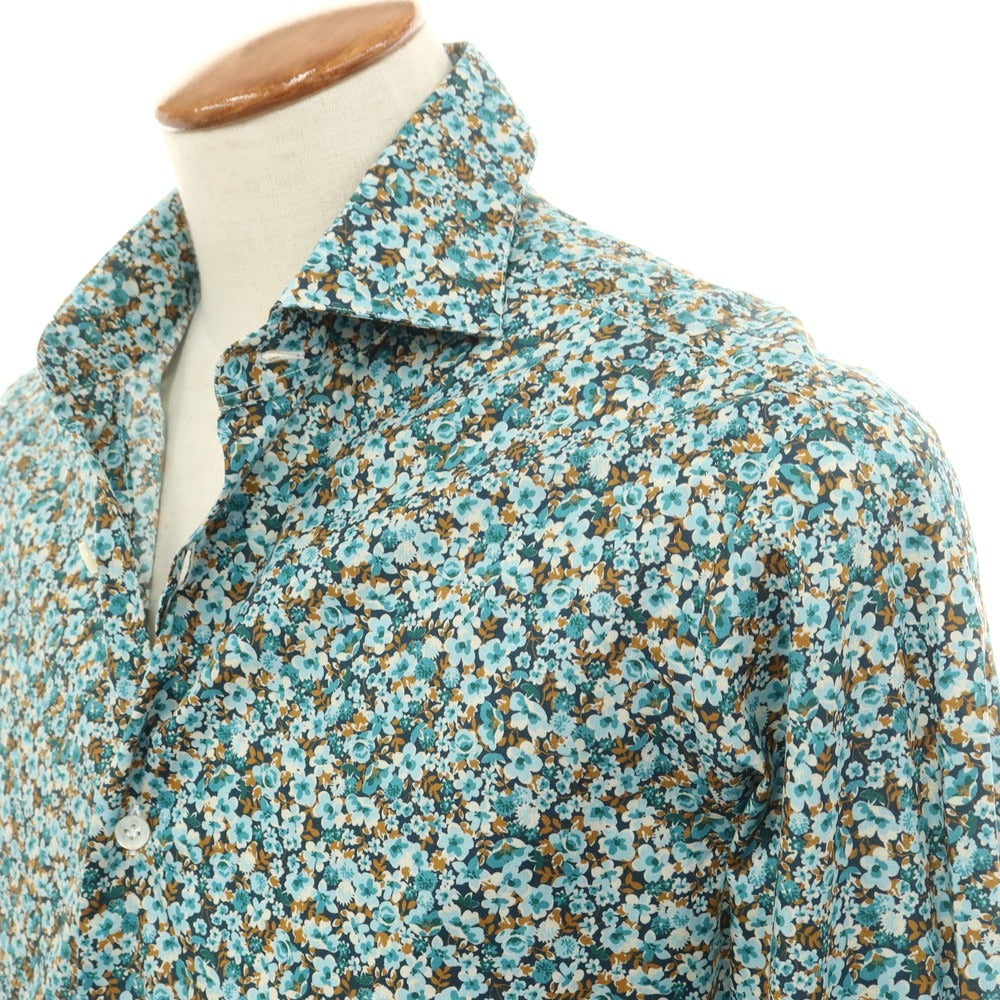 [New] BARBA CULTO Cotton Botanical Wide Collar Casual Shirt Light Blue [39] [Condition Rank N] [Men&