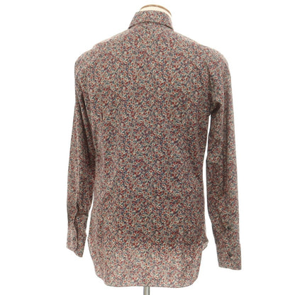 【SALE10％OFF/返品不可】【新品】バルバ BARBA CULTO コットン ボタニカル レギュラーカラー カジュアルシャツ ネイビーxダスティピンク【 39 】【 状態ランクN 】【 メンズ 】