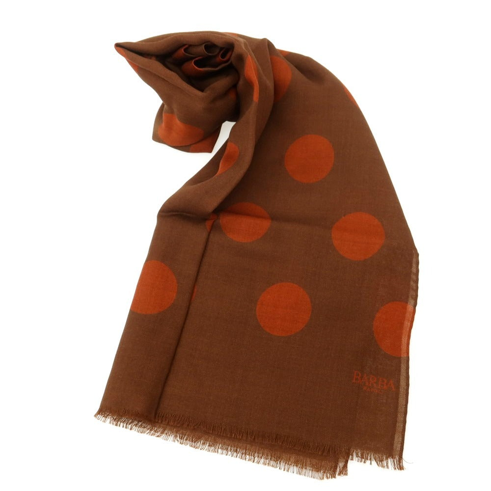 【新品アウトレット】バルバ BARBA ウール ストール ブラウンxレッド【 状態ランクN- 】【 メンズ 】