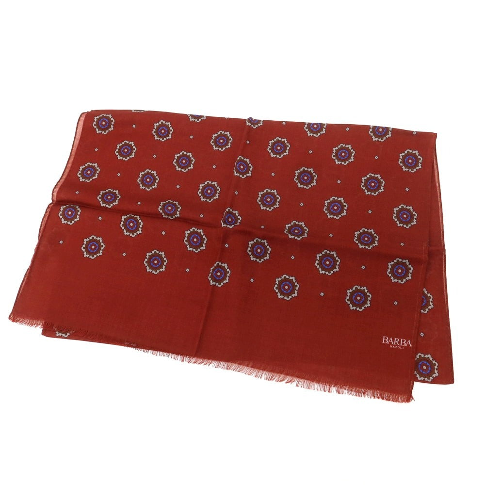 【新品】バルバ BARBA ウール ストール バーガンディxグレー【 状態ランクN 】【 メンズ 】