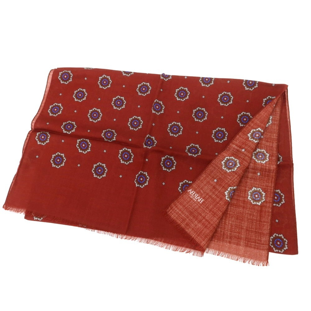 【新品】バルバ BARBA ウール ストール バーガンディxグレー【 状態ランクN 】【 メンズ 】