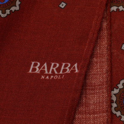 【新品】バルバ BARBA ウール ストール バーガンディxグレー【 状態ランクN 】【 メンズ 】