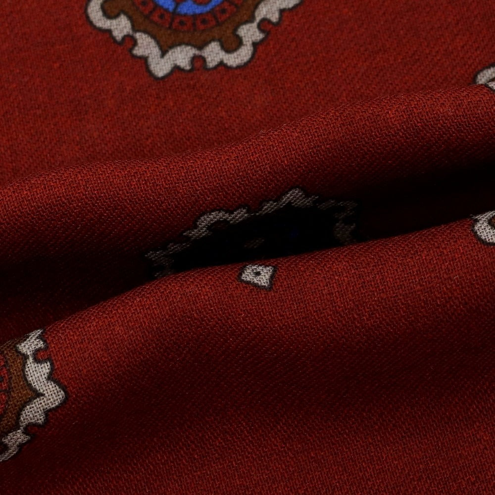 【新品】バルバ BARBA ウール ストール バーガンディxグレー【 状態ランクN 】【 メンズ 】