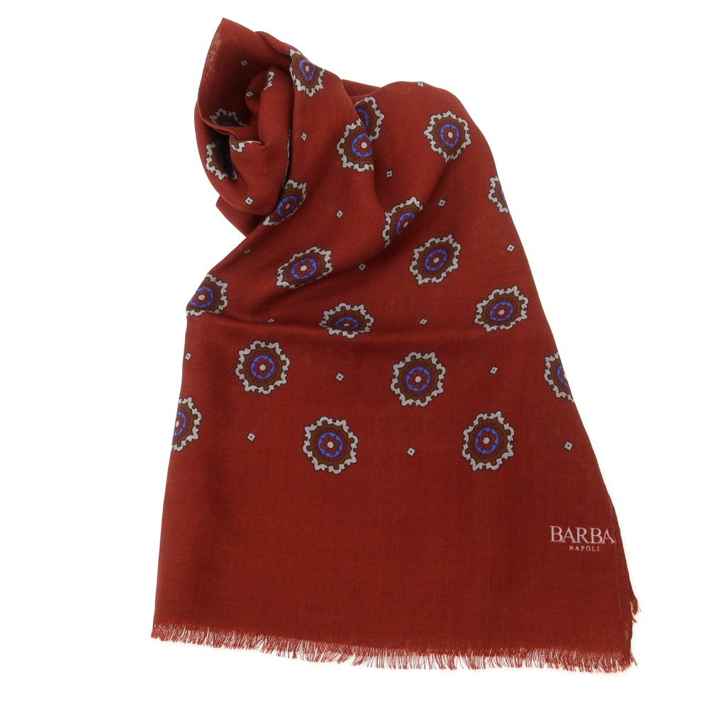 【新品】バルバ BARBA ウール ストール バーガンディxグレー【 状態ランクN 】【 メンズ 】