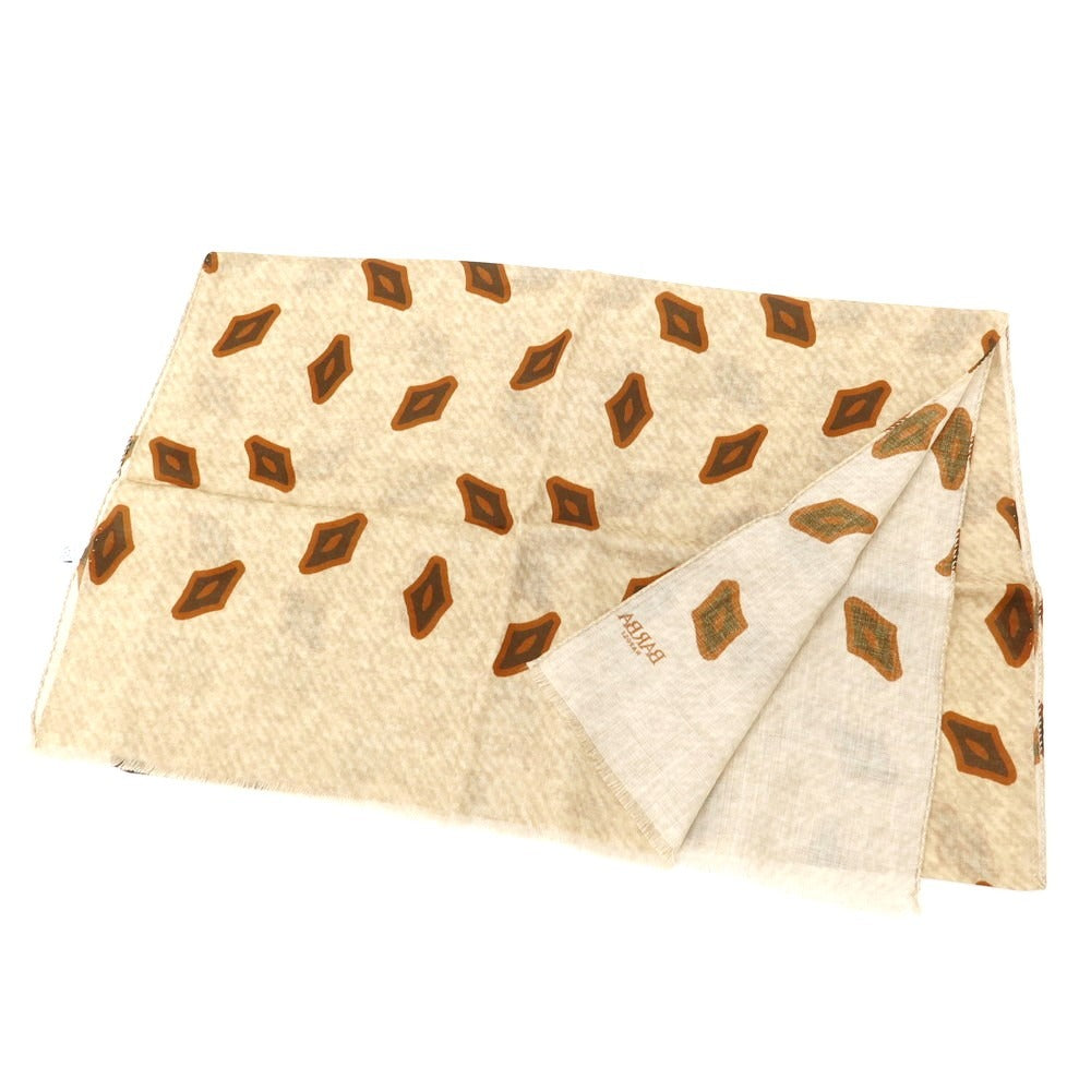 【新品】バルバ BARBA ウール ストール ベージュxブラウ【 状態ランクN 】【 メンズ 】