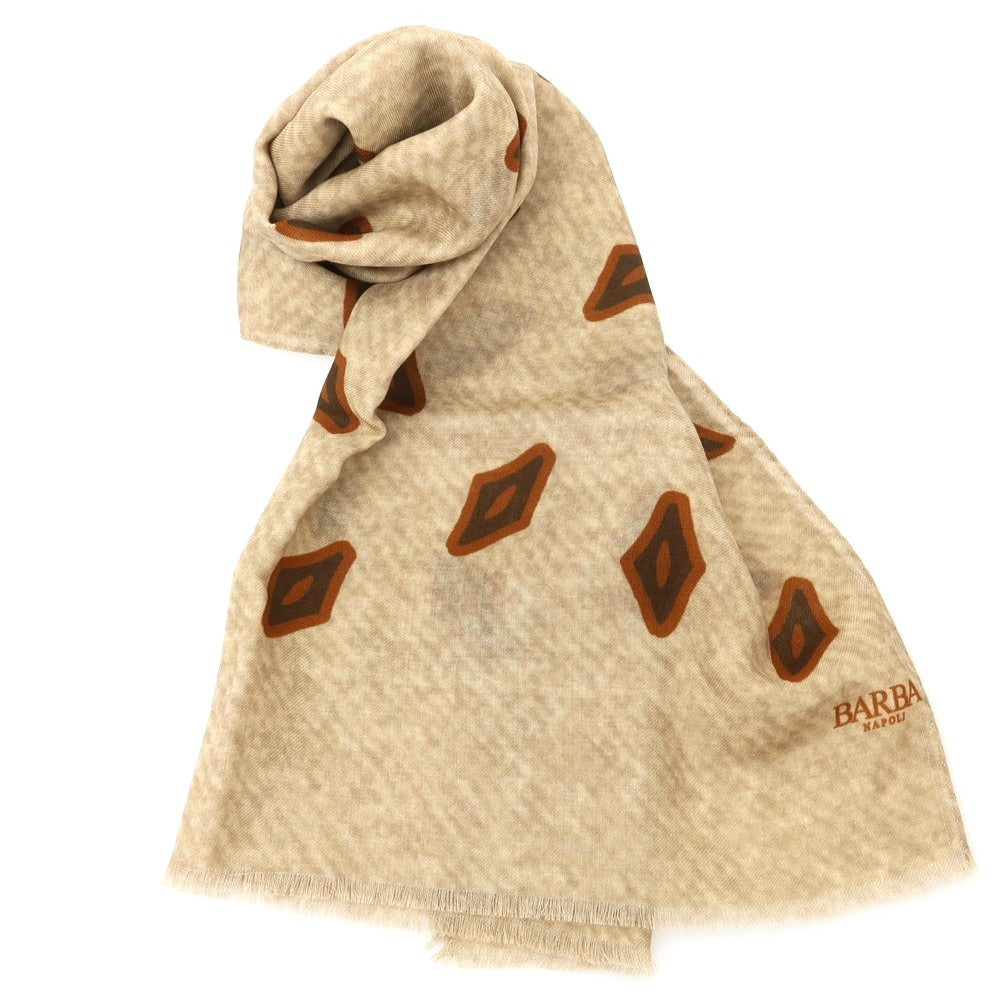 【新品】バルバ BARBA ウール ストール ベージュxブラウ【 状態ランクN 】【 メンズ 】