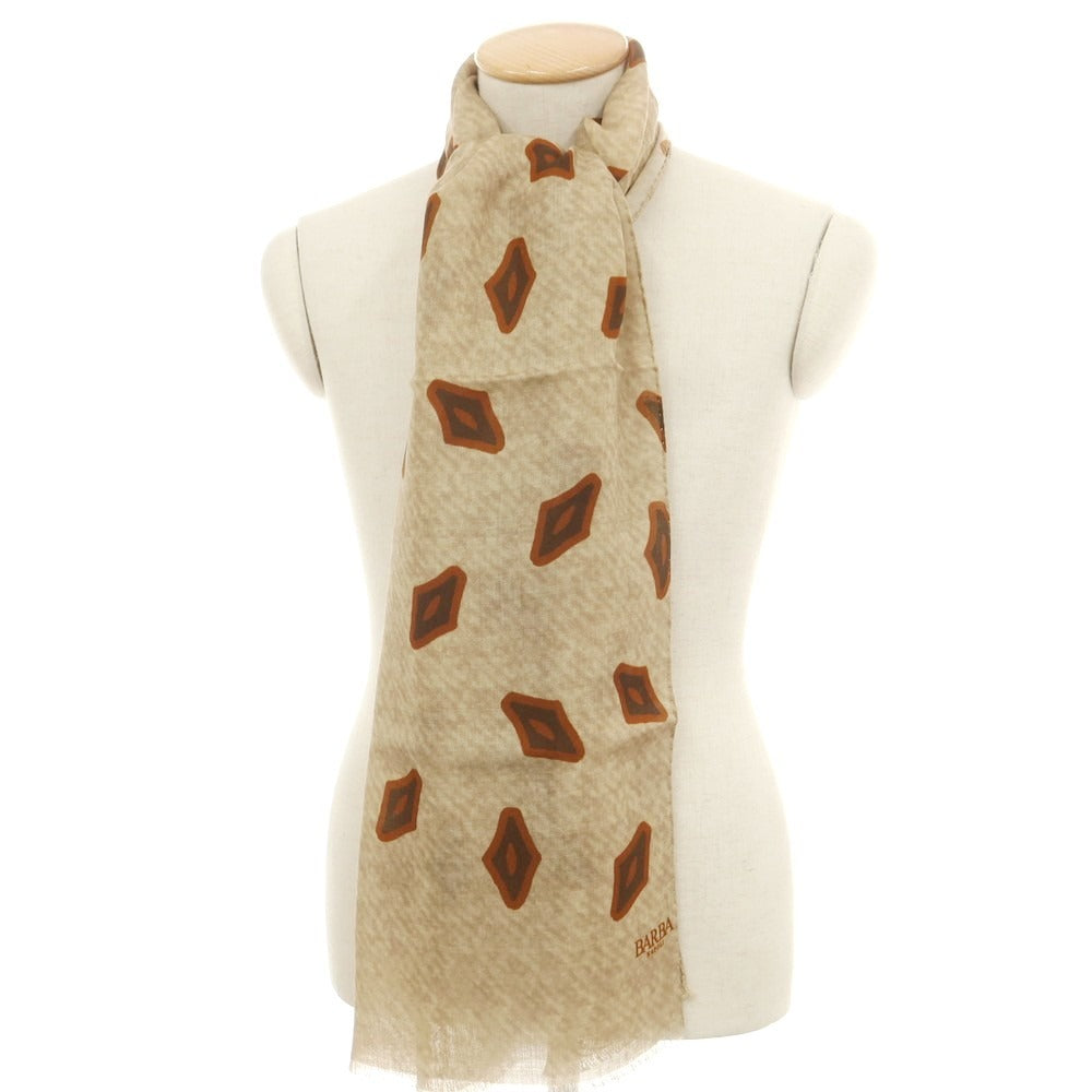 【新品】バルバ BARBA ウール ストール ベージュxブラウ【 状態ランクN 】【 メンズ 】