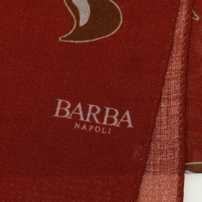 【新品】バルバ BARBA ウール ストール バーガンディxブラウン【 状態ランクN 】【 メンズ 】