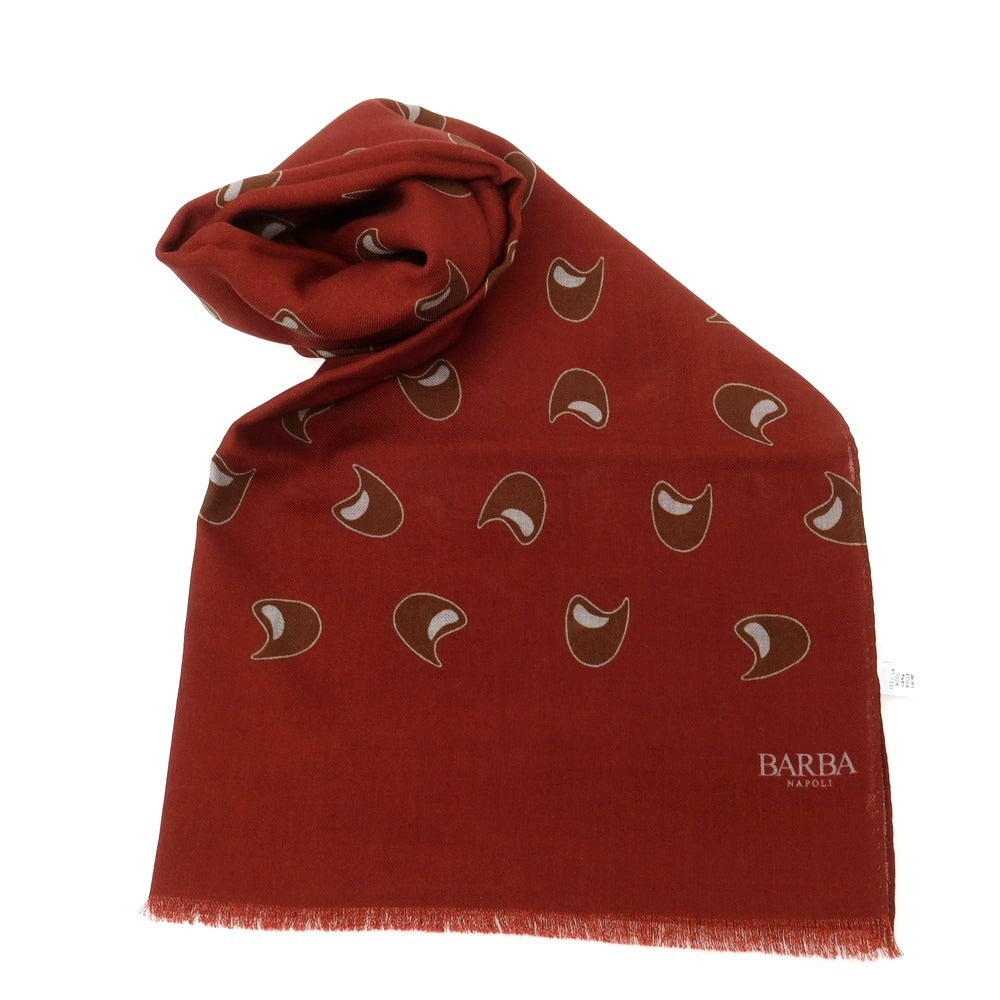 【新品】バルバ BARBA ウール ストール バーガンディxブラウン【 状態ランクN 】【 メンズ 】