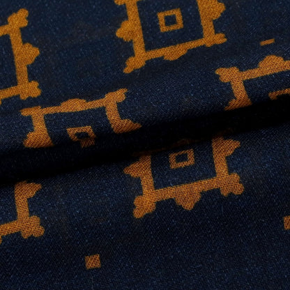 【新品アウトレット】バルバ BARBA ウール ストール ネイビーxライトブラウン【 状態ランクN- 】【 メンズ 】