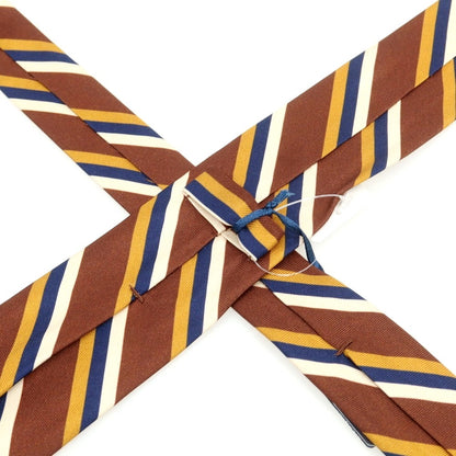 [New] BARBA Silk Quattro Pieghe Striped Necktie Brown x Navy [Condition Rank N] [Men&