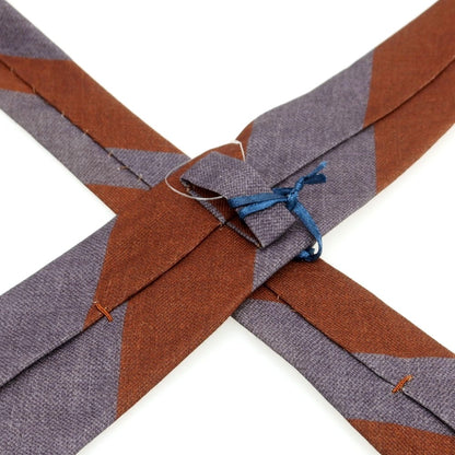 [New] BARBA Wool Quattro Pieghe Striped Necktie Brown x Grey [Condition Rank N] [Men&