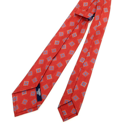 [New] BARBA Silk Quattro Pieghe Small Pattern Necktie Red x Blue [Condition Rank N] [Men&