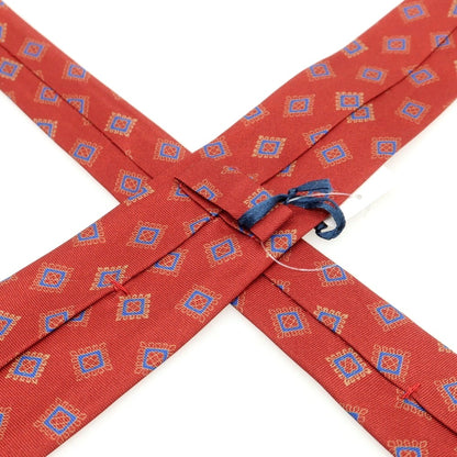 [New] BARBA Silk Quattro Pieghe Small Pattern Necktie Red x Blue [Condition Rank N] [Men&