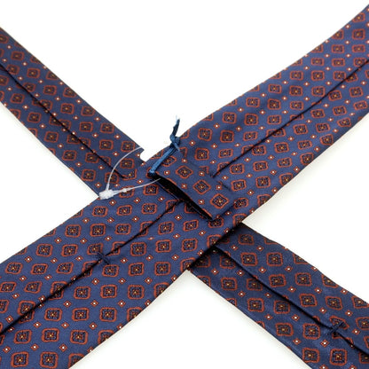 [New] BARBA Silk Quattro Pieghe Small Pattern Necktie Navy x Brown [Condition Rank N] [Men&