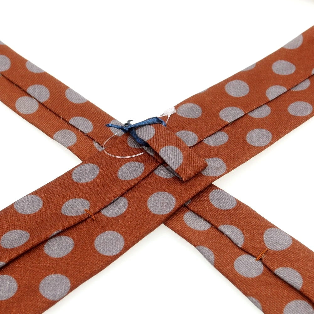 [New] BARBA Silk Quattro Pieghe Small Pattern Necktie Navy x Brown [Condition Rank N] [Men&
