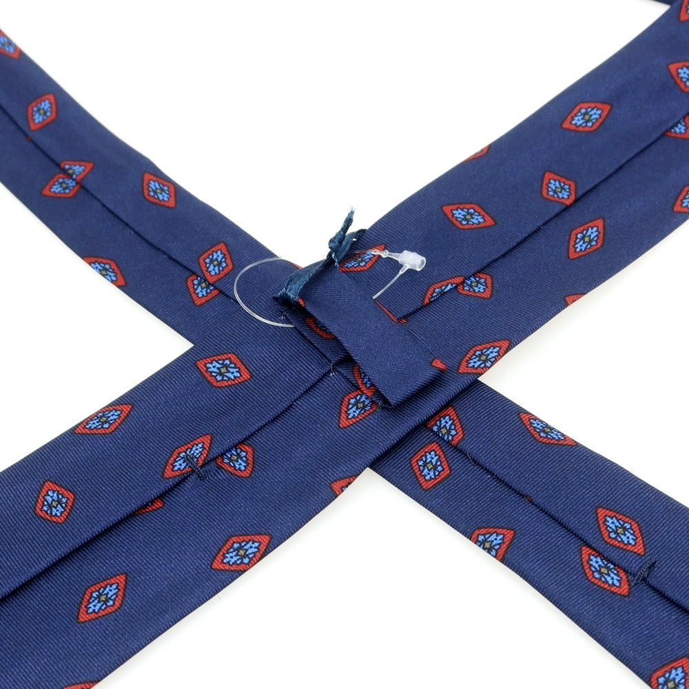 [New] BARBA Silk Quattro Pieghe Small Pattern Necktie Navy x Red [Condition Rank N] [Men&